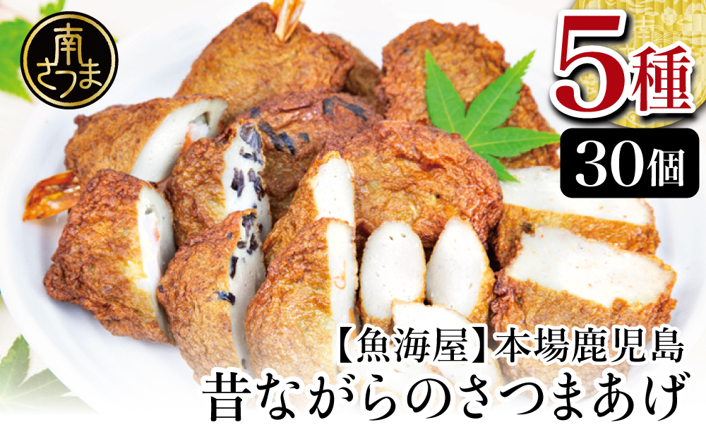 【本場鹿児島】昔ながらのさつまあげ 5種 計30個【さつま揚げ 薩摩揚げ】つけあげ 贈答用 ギフト 南さつま市