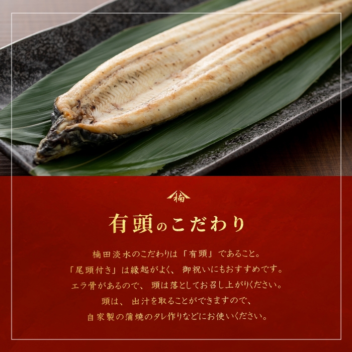 楠田の極うなぎ白焼き 2尾(有頭130g以上×2尾) a4-105