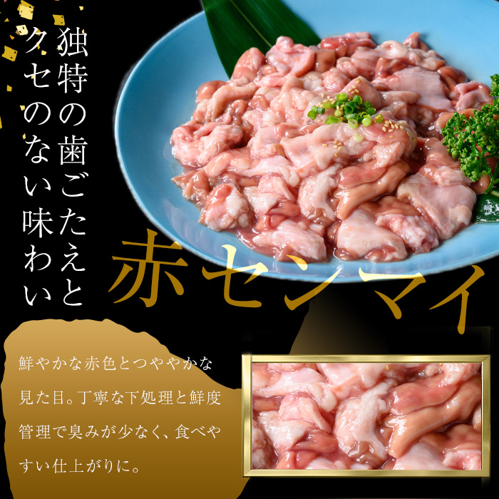 うしの中山 A4・A5等級黒毛和牛 赤センマイ（ギアラ）計3kg（500g×6P）黒毛和牛 和牛 肉 ホルモン 国産 九州産 鹿児島県産 焼肉 煮込み 鍋料理 もつ鍋 日本一 c0-132