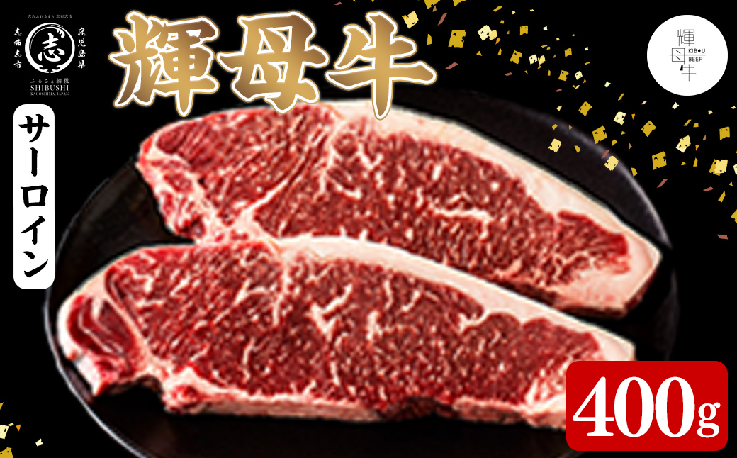 輝母牛サーロインステーキ(2人前400g/200gx2個) ステーキ 焼肉 牛肉 人気 冷凍 サーロイン 冷凍 国産 霜降り BBQ b9-003