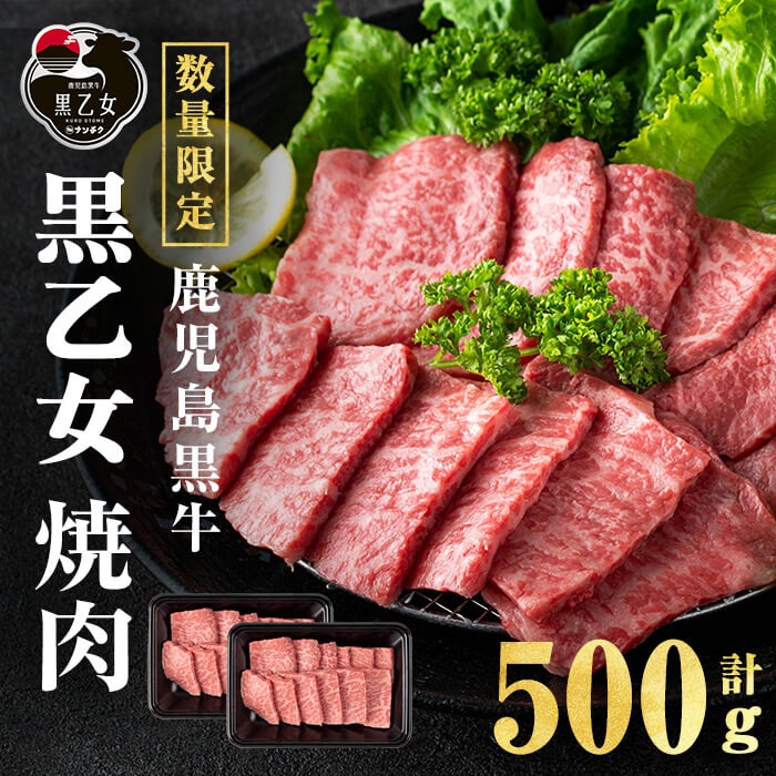 鹿児島黒牛 黒乙女 モモ焼肉 (計500g・250g×2P) a3-234