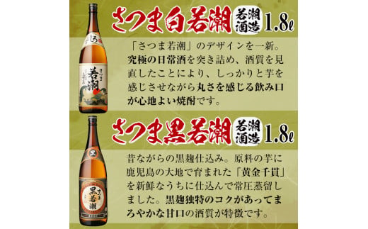 ＜入金確認後、2週間以内に発送！＞志布志焼酎志布志の味わい(2種・各1.8L) お酒 焼酎 鹿児島 芋焼酎 セット 飲み比べ 若潮酒造 a5-139-2w