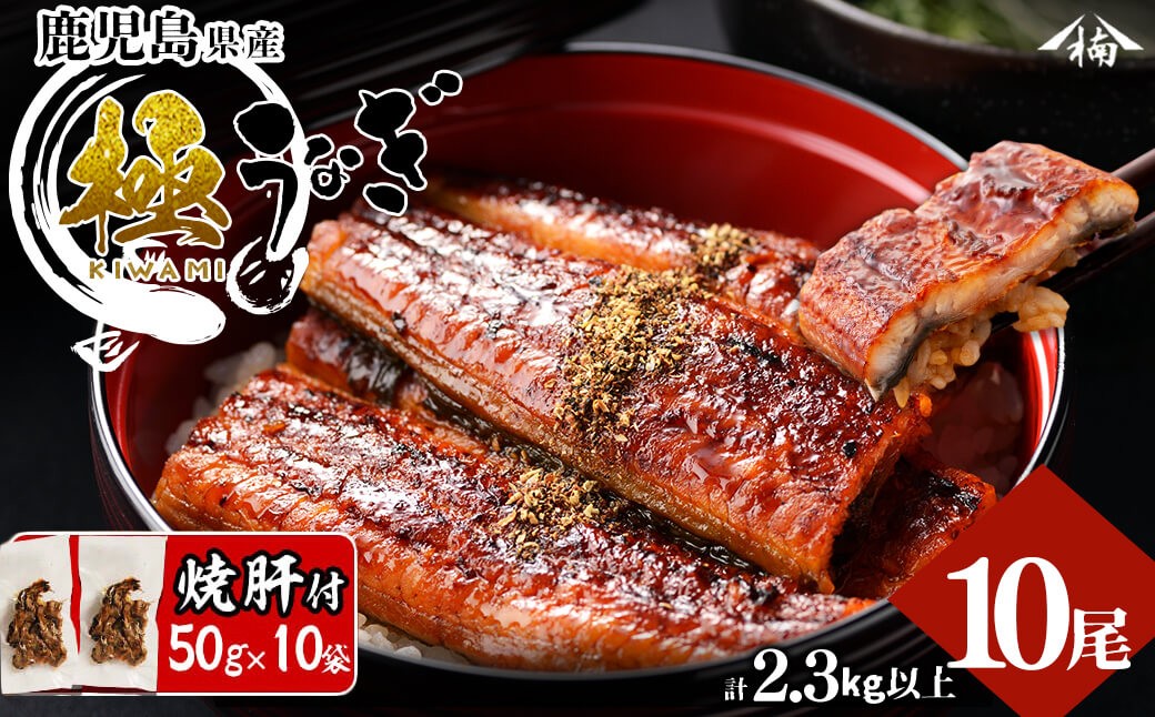 楠田の極うなぎ蒲焼き 230g以上×10尾(計2.3kg以上) 焼肝10袋付き wa24-004