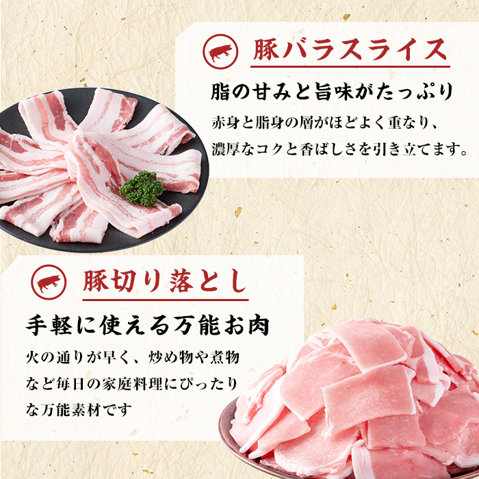 【数量限定】小分け・真空パック!九州産豚肉4種セット＜計2.25kg＞豚肉 小分け 豚 ロース バラ モモ ウデ 肩ロース 真空パック バラエティ 詰め合わせ セット 訳あり a3-212
