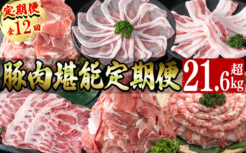 【定期便全12回】豚肉堪能定期便(12ヶ月連続・総量21.6kg以上) t0160-001