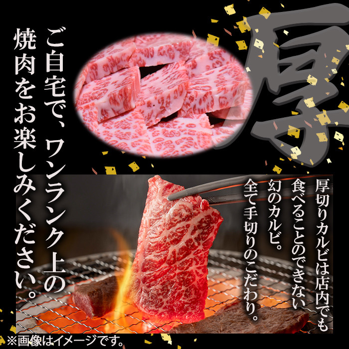 ＜A4・A5等級＞鹿児島県産黒毛和牛 うしの中山 焼き肉用厚切りカルビ 500g 鹿児島県産 黒毛和牛 和牛 カルビ 肉 牛肉 国産 九州産 焼肉 BBQ 小分け A5 A4 日本一 ランキング 人気 a9-045