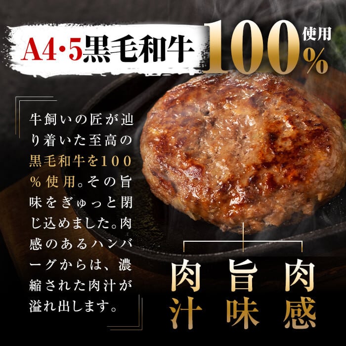 ＜A4・A5等級＞鹿児島県産 黒毛和牛100%使用 極上ハンバーグ(計750g/150g×5個) a2-086
