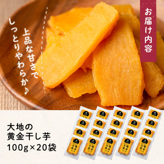 大地の黄金干し芋 計2kg(100g×20袋) b0-177 さつまいも さつま芋 ほしいも 干しいも 紅はるか 国産 九州産 鹿児島県産 小分け スイーツ 干し芋 人気 常温 常温保存