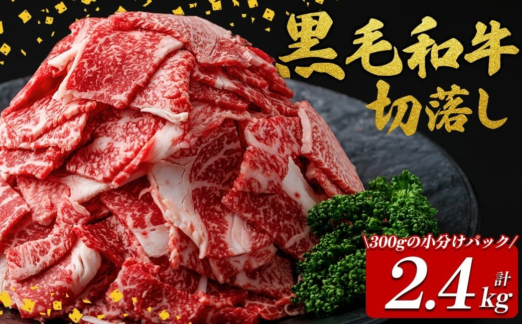 国産黒毛和牛切落し計2.4kg（300g×8P） b3-017