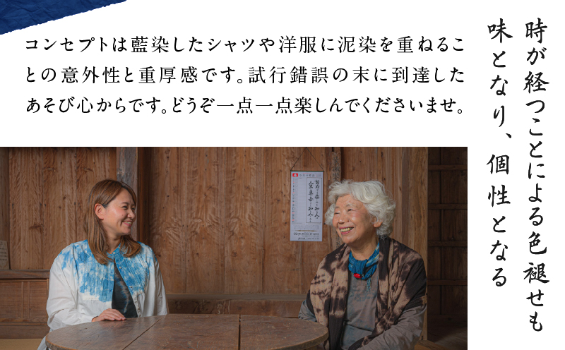 日傘 泥藍染（長パラソル）白あじさい　A178-006-03