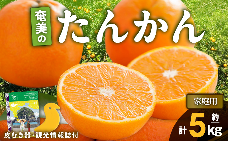 【2026年先行予約】奄美のたんかん家庭用 5kg（皮むき器・観光情報誌付）　A052-022-01