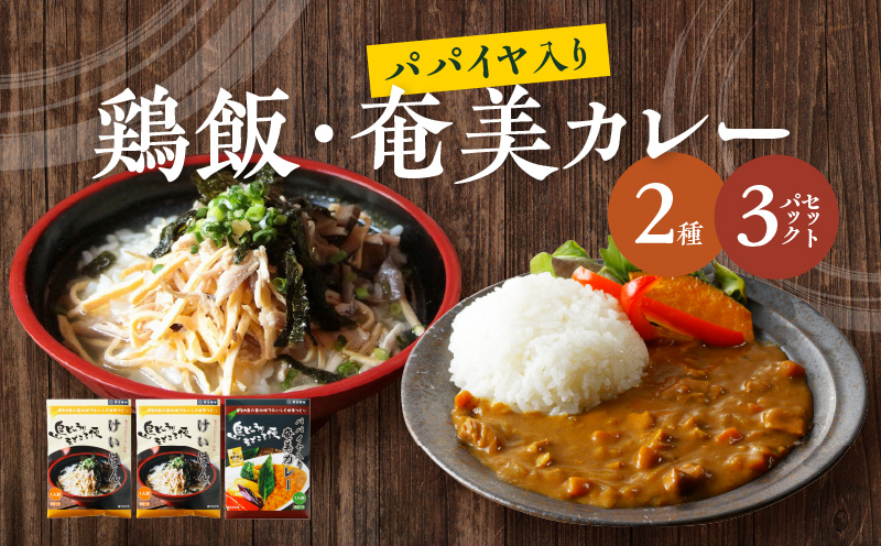 鶏飯・パパイヤ入り奄美カレーセット　A003-006