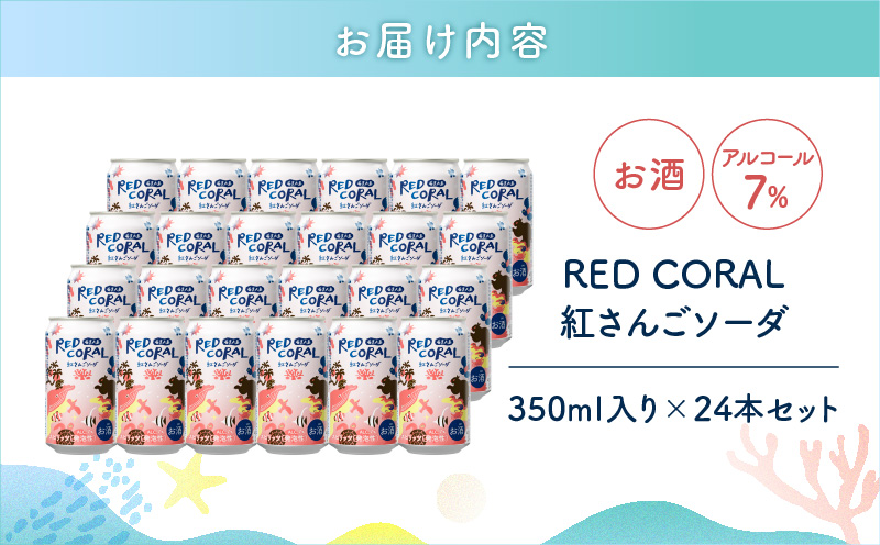 RED CORALシ育エ縺輔s縺斐た繝シ繝シ350mlテ24譛ャ縲A082-015-03