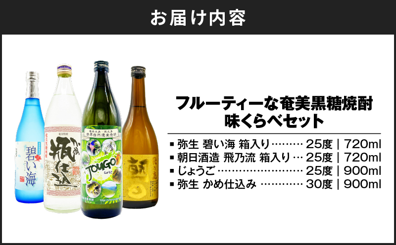 【10月1日価格改定（値上げ）予定】フルーティーな奄美黒糖焼酎味くらべセット　A155-004