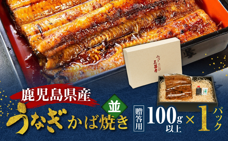鹿児島県産！老舗うなぎ屋のうなぎのかば焼き1尾（並・100g以上×1パック）【贈答用】　A040-009-01