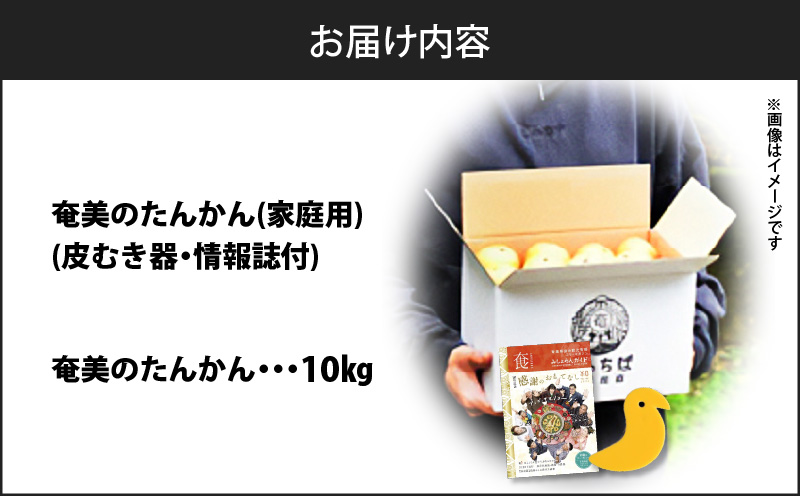 【2025年先行予約】奄美のたんかん家庭用10kg（皮むき器・情報誌付）　A052-023-01