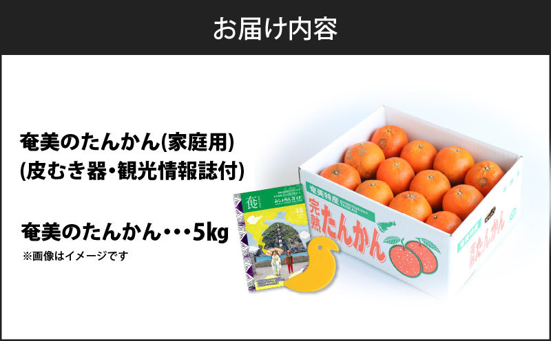 【2026年先行予約】奄美のたんかん家庭用 5kg（皮むき器・観光情報誌付）　A052-022-01