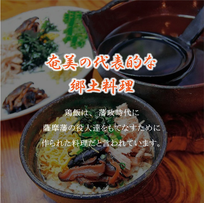 奄美鶏飯セット レトルト 郷土料理 島料理 鳥しん 惣菜 おかず ご飯 あっさり スープ-1001