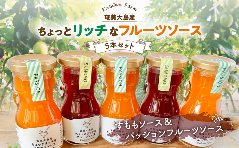 奄美大島産 ちょっとリッチなフルーツソース 5本セット（すもも＆パッションフルーツ）　A092-008