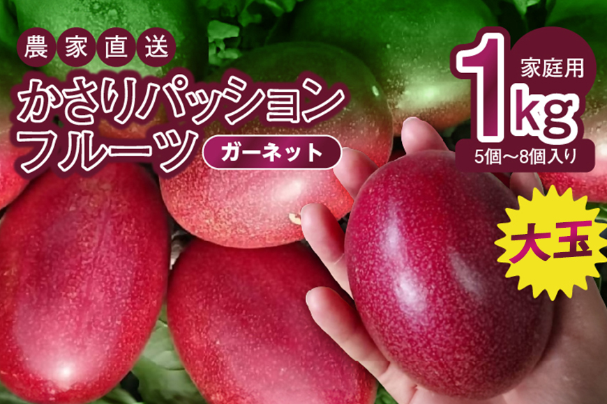 かさりパッションフルーツ ガーネット1kg　A072-007