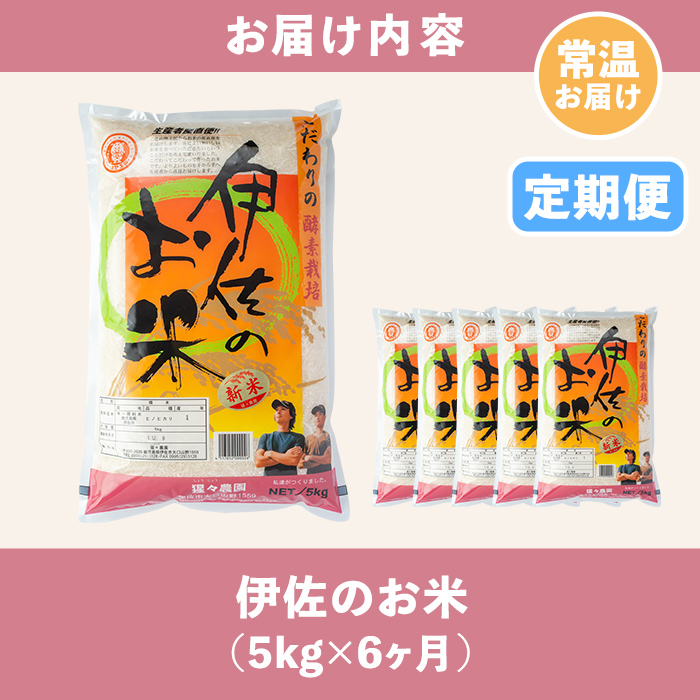 isa312 【定期便】伊佐のお米(5kg×6ヶ月・計30kg) 日本の米どころとして有名な伊佐の伊佐米ヒノヒカリ！【猩々農園】