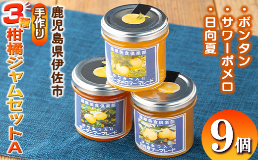 isa556 3種の柑橘ジャム食べ比べセットA(計9個・ボンタン、サワーポメロ、日向夏 各140g)【薩摩美食倶楽部】
