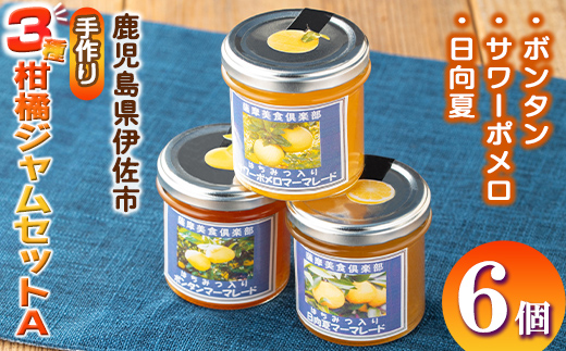isa555 3種の柑橘ジャム食べ比べセットA(計6個・ボンタン、サワーポメロ、日向夏 各140g)【薩摩美食倶楽部】