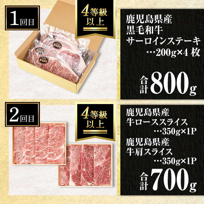 isa513 【定期便６回】満足贅沢 牛肉定期便(合計5.2kg) 肉 牛肉 霜降り すきやき しゃぶしゃぶ 牛しゃぶ サーロイン リブロース ステーキ 冷凍 カタロース 肩ロース BBQ アウトドア 【サンキョーミート株式会社】