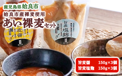 麹 セット 塩麹 万能調味料 あい裸麦セット 計6個 チューブタイプ 漬け込み 味付け (a954-A)