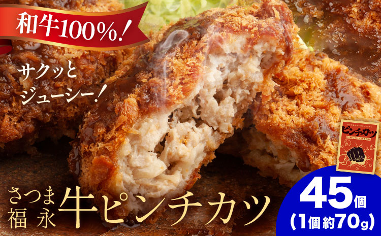 和牛100％！サクッとジューシー さつま福永牛ピンチカツ 45個 福永畜産《30日以内に出荷予定(土日祝除く)》鹿児島県 さつま町 メンチカツ 和牛 さつま福永牛 100％