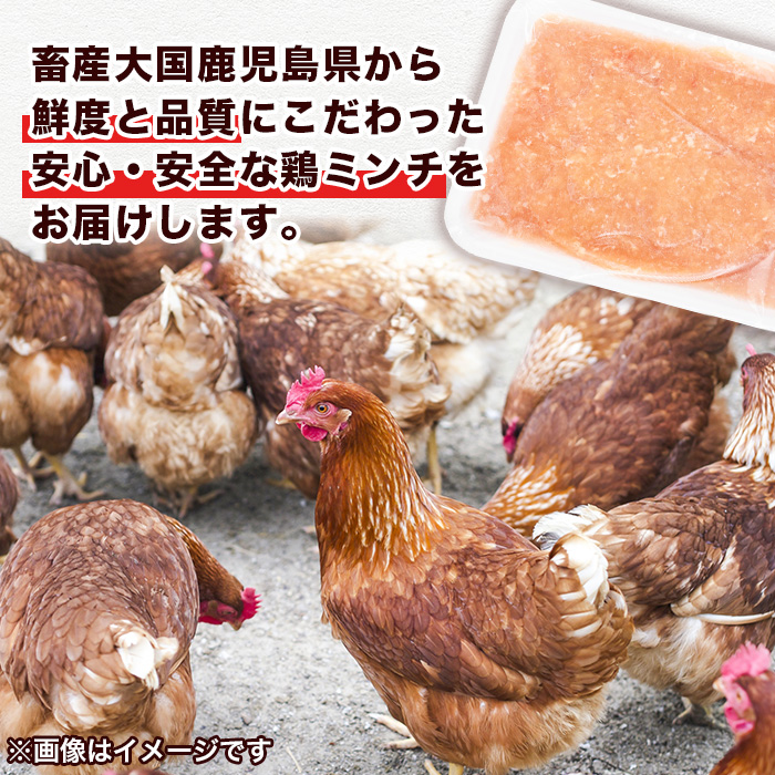 s719 〈毎月数量限定〉鹿児島県産若どりミンチ(計2kg・500g×4P) 鹿児島 国産 肉 鶏肉 挽肉 鶏ひき肉 ミンチ 冷凍 チキン ハンバーグ つみれ つくね 鶏そぼろ 【肉の寺師】