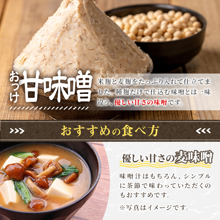 s550 米こうじ入り おっけ甘味噌(計3kg・1kg×3個)麦味噌 麦みそ みそ 調味料 料理 下味 和食 発酵食品 味噌汁【さつま糀商店】