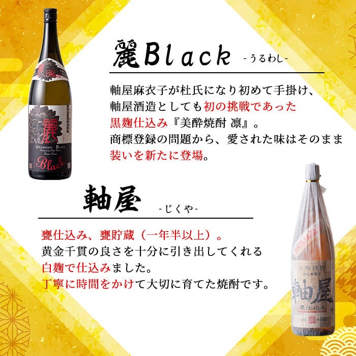 s367 軸屋酒造　芋焼酎４本セット お酒 アルコール 焼酎 芋焼酎 ロック お湯割り ソーダ割 飲み比べ セット【中村商店】