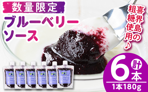 s520 ≪毎月数量限定≫ブルーベリーソース(計6本・1本180g) 鹿児島 国産 九州産 フルーツ 調味料【田野農園】