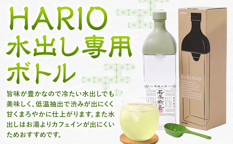 若蒸煎茶 上煎茶 セット 水出しボトル ハリオ 80g 柳田製茶《30日以内に出荷予定(土日祝除く)》鹿児島県 さつま町 ティーパック おうち時間 ティータイム 水出し セット 煎茶 緑茶 日本茶 ギフト 贈答 プレゼント
