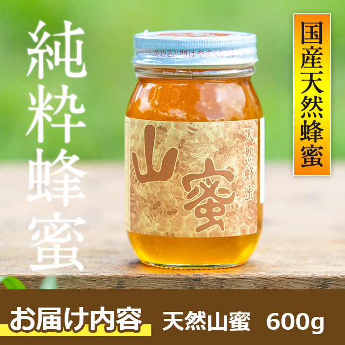 s055 国産天然山蜜(600g) 鹿児島 天然 100％ 純粋はちみつ 蜂蜜 ハニー 国産 ヨーグルト パン【下市養蜂場】