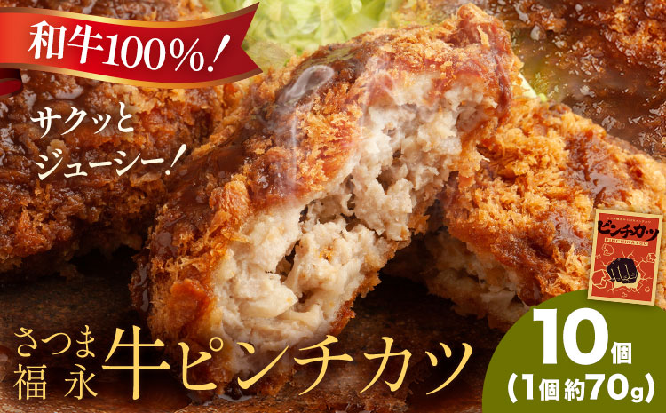 和牛100％！サクッとジューシー さつま福永牛ピンチカツ 10個 福永畜産《30日以内に出荷予定(土日祝除く)》鹿児島県 さつま町 メンチカツ 和牛 さつま福永牛 100％