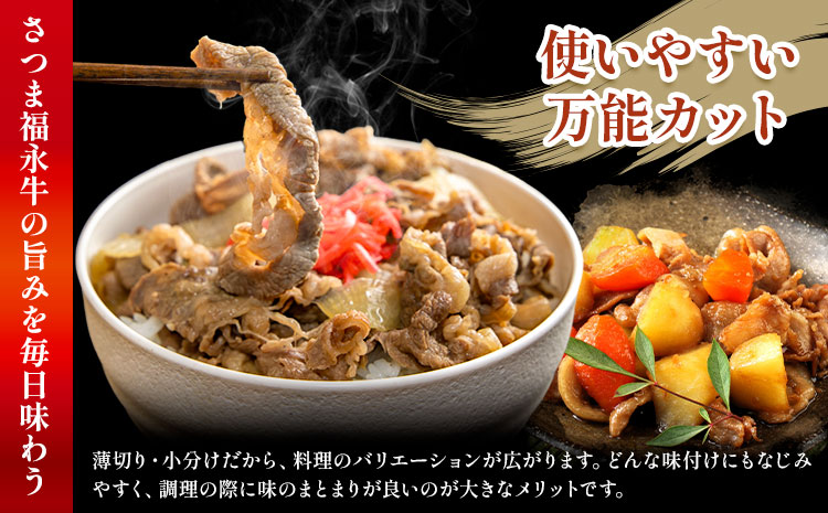 黒毛和牛 さつま福永牛 切り落とし 4パック(1パック335g)  福永畜産《30日以内に出荷予定(土日祝除く)》鹿児島 国産 九州産 肉じゃが 牛丼 冷凍 鹿児島県 さつま町 牛肉 和牛 さつま福永牛 すき焼き 食べ比べ セット
