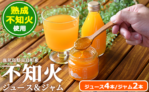 鹿児島県長島町産！不知火朝食セット ジュース(180ml×4本)ジャム(2個×135g)【礒永水産】iso-7099
