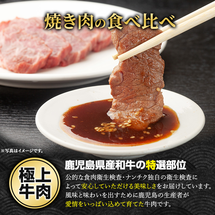 鹿児島県産黒毛和牛 焼肉セット 食べ比べ 3種 (計600g・各200g) モモ 肩ロース ウデ【ナンチク】nanchiku-1311