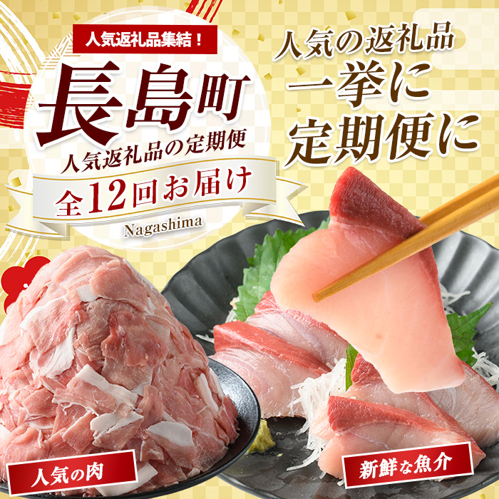 《毎月発送全12回》全事業者 長島町スペシャル定期便  nagashima-1536