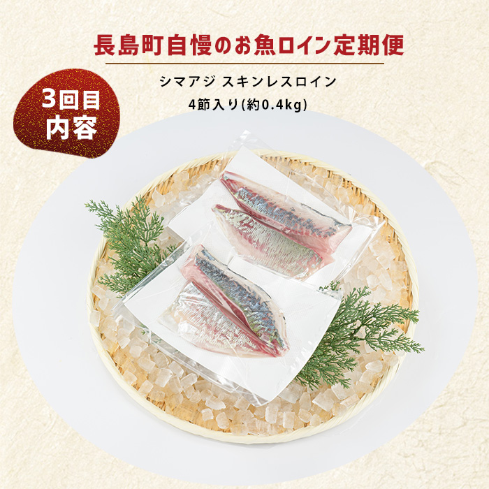 ＜定期便・毎月発送全4回＞ 長島町自慢のお魚定期便(ロイン) 全4回 nagashima-1515