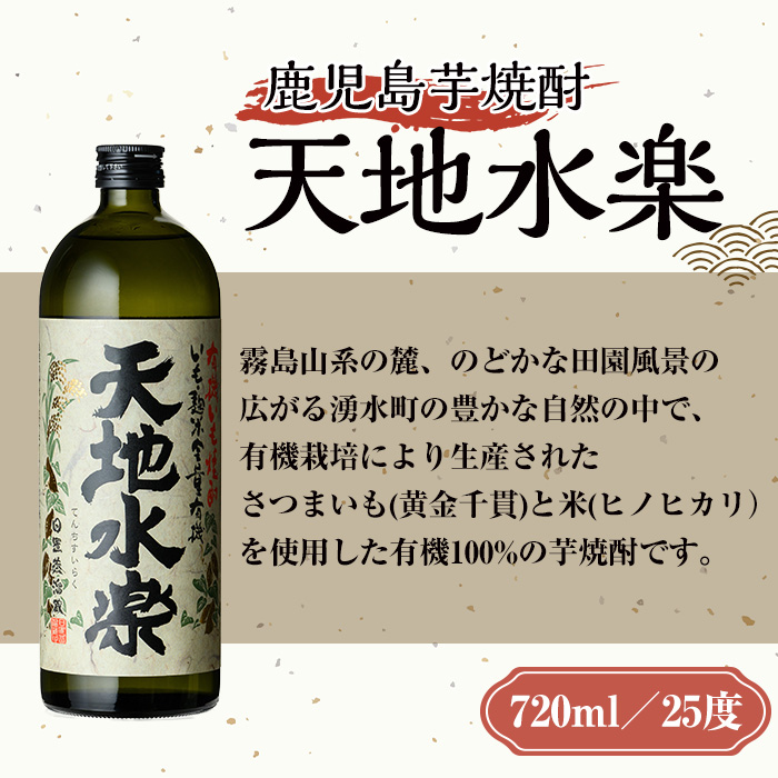 y468 鹿児島芋焼酎「天地水楽」だれやめ湧水割りセット(1本セット) 国産 九州産 鹿児島県産 鹿児島 焼酎 芋焼酎 お酒 天地水楽 お茶割り 水 飲料水 お茶 茶 ティーパック ティーバッグ 水出し 緑茶【湧水町湧水割り普及促進協議会】