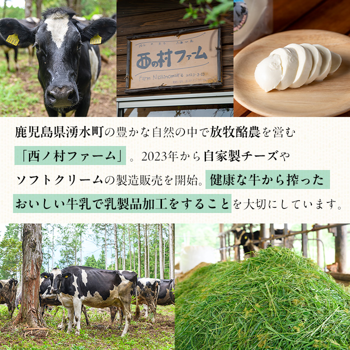 y466 放牧牛乳の手作りチーズセット(5種) 国産 鹿児島県産 湧水町産 乳製品 ちーず 生チーズ モッツァレラチーズ ボッコンチーニ クリームチーズ ストリングチーズ スカモルツァ 調味料 おつまみ おやつ 濃厚 手作り 食べ比べ 詰め合わせ 【西ノ村ファーム】