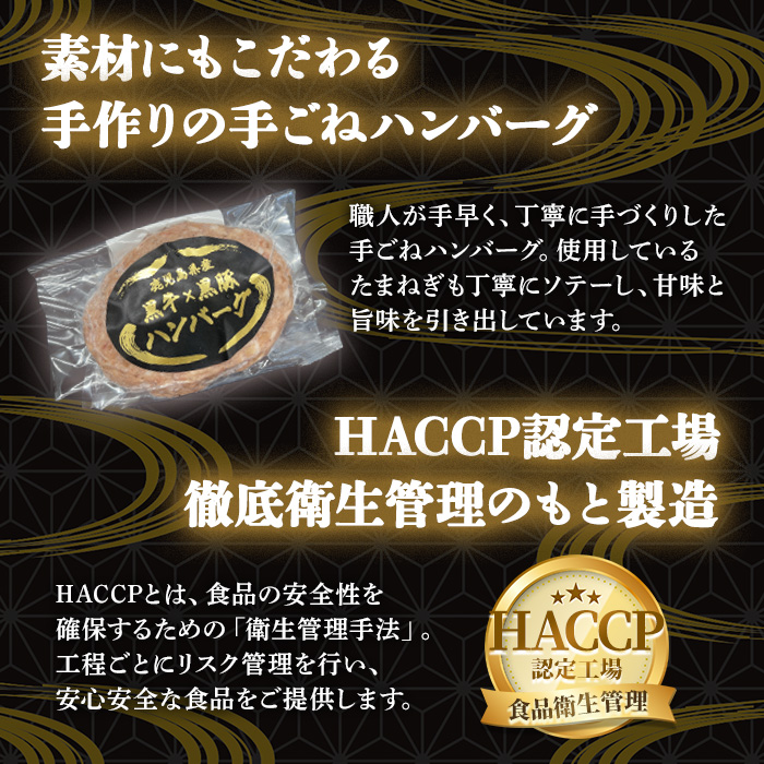 y436 鹿児島黒牛黒豚ハンバーグ(10個・計1.3kg) 国産 九州産 鹿児島県産 お肉 ぶた ブタ 豚肉 牛肉 ミンチ パック 小分け 冷凍 冷凍ハンバーグ おかず 惣菜 調理 お弁当【さつま屋産業】