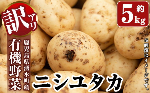 y562 ≪訳あり≫湧水町産有機じゃがいも ニシユタカ 約5kg 国産 九州産 鹿児島産 有機野菜 有機栽培 じゃがいも ジャガイモ にしゆたか 野菜 やさい おかず 旬 わけあり 訳アリ 規格外 期間限定 数量限定 オーガニック 【そのやま農園】