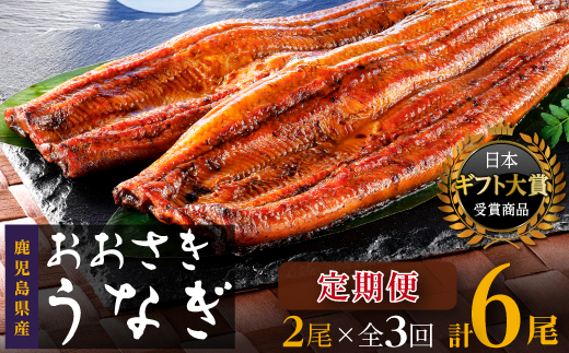 【定期便】国産 鹿児島県産うなぎ長蒲焼2尾（全3回）合計6尾 | 鹿児島県のうなぎは全国1位の生産量 大崎町の位置する大隅半島は特にうなぎ養殖が盛ん。うなぎの町 大崎町より美味しい 鰻 お届けします。ウナギ 蒲焼き 蒲焼 きざみ ひつまぶし 産地直送 直送 高級 厳選 炭火焼き 冷凍 鹿児島県 大崎町