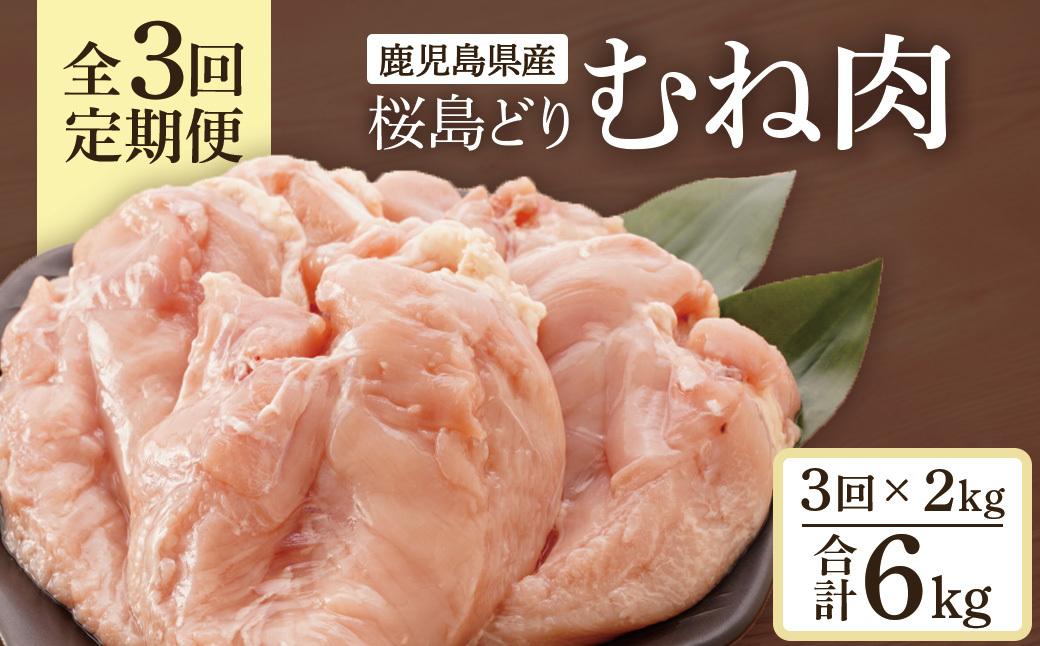 【全3回定期便】鹿児島県産　桜島どり（むね肉）2kg