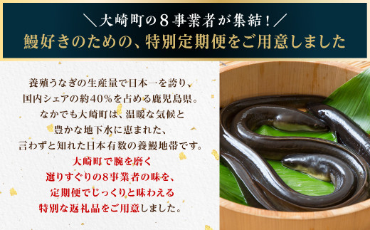 大崎町うなぎ食べ比べ定期便　全8回