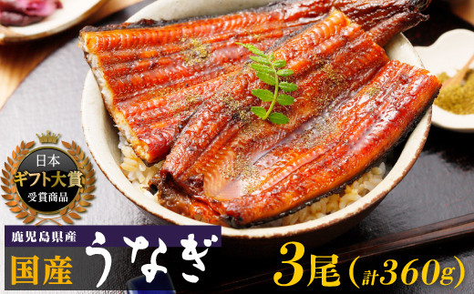 国産うなぎ 鹿児島県産 蒲焼き 3尾 (120g×3尾) 山椒 たれ セット 詰め合わせ おおさき町鰻加工組合 国産 うなぎ ウナギ 鰻 うなぎの蒲焼 鹿児島 大隅半島 大崎